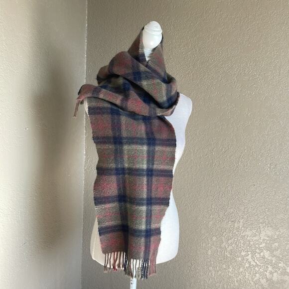 Vintage Peter Scott Scotland Wool Angora Plaid Blanket Scarf INVN1 - Picture 3 of 7